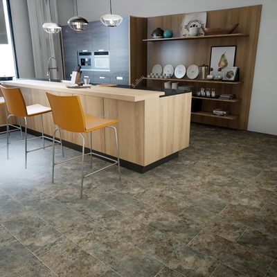 Customized Color PVC Vinyl SPC Click Flooring LVT Kitchen Vinyl Floor Tile Easy Install