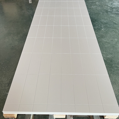 Long Side Click and Glue Installation PVC Cladding for Seamless Wave Slat Texture