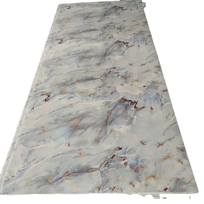 Long Side Click and Glue Installation PVC Marble Sheet Board for Hotel House Decoration