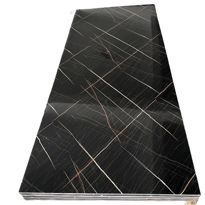 Long Side Click and Glue Installation PVC Marble Sheet Board for Hotel House Decoration
